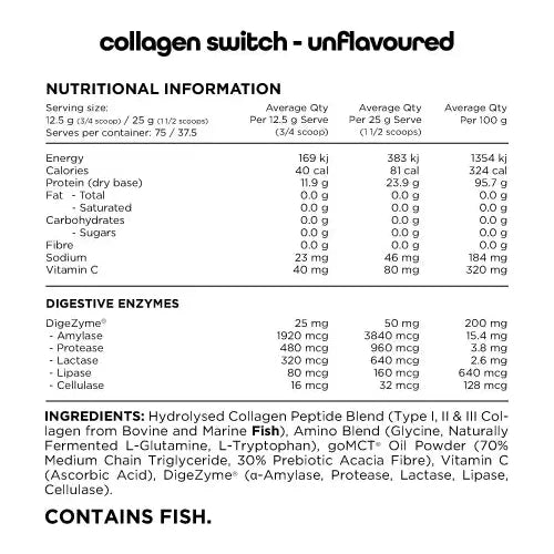 COLLAGEN SWITCH  // Type I, II & III Collagen Protein SWITCH NTS Newtown Supplement Store Sydney
