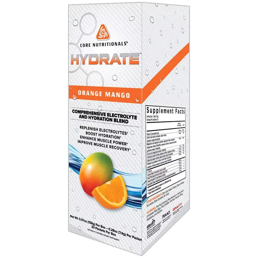 CORE HYDRATE // Comprehensive Electrolyte and Hydration Blend Core Nutritionals Orange Mango / Box NTS Newtown Supplement Store Sydney