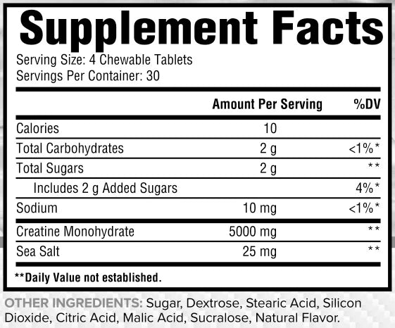 Core Nutritionals Creatine Chews // 5g 30 Servings Core Nutritionals NTS Newtown Supplement Store Sydney