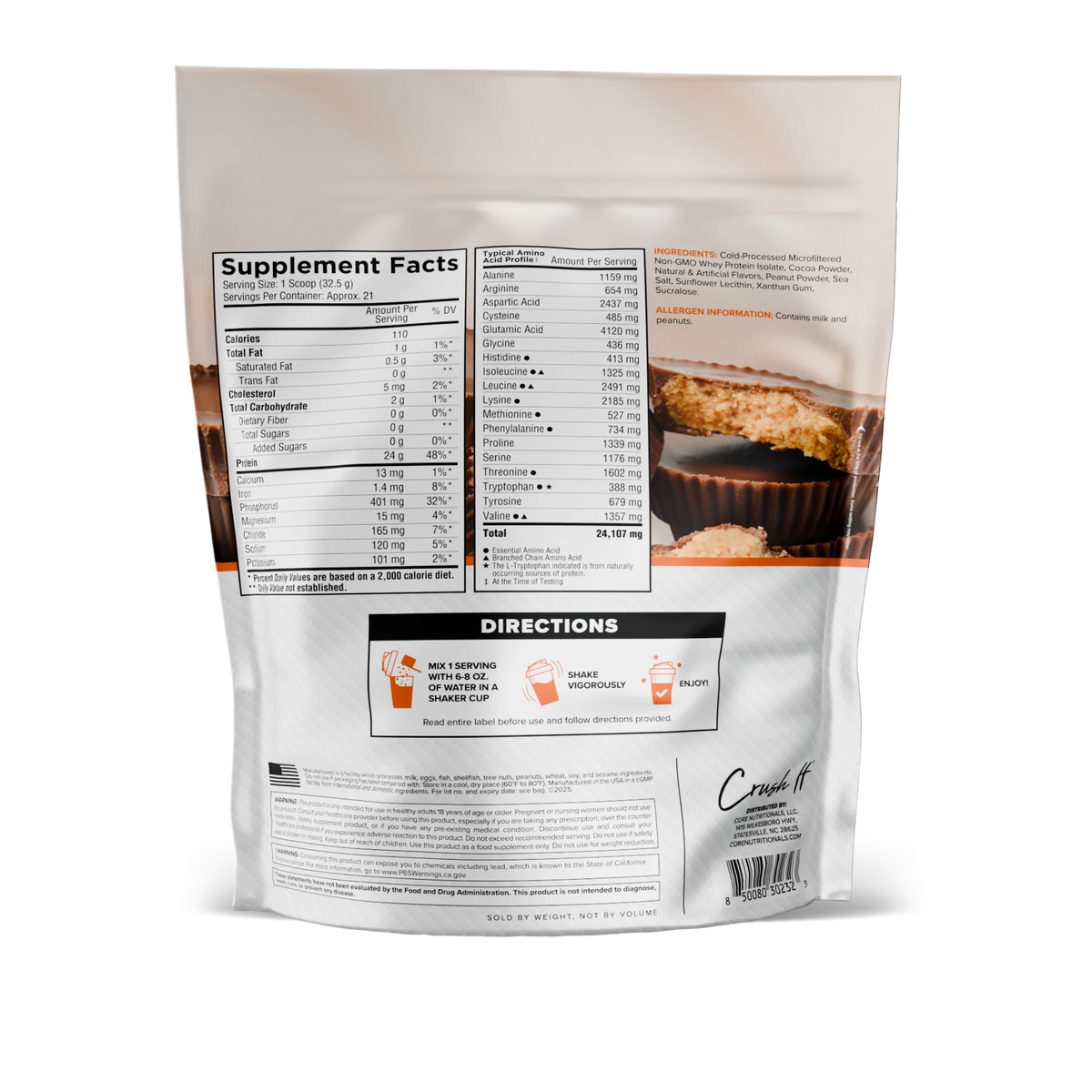 Core Nutritionals ISO // 680g Core Nutritionals Peanut Butter Cup NTS Newtown Supplement Store Sydney