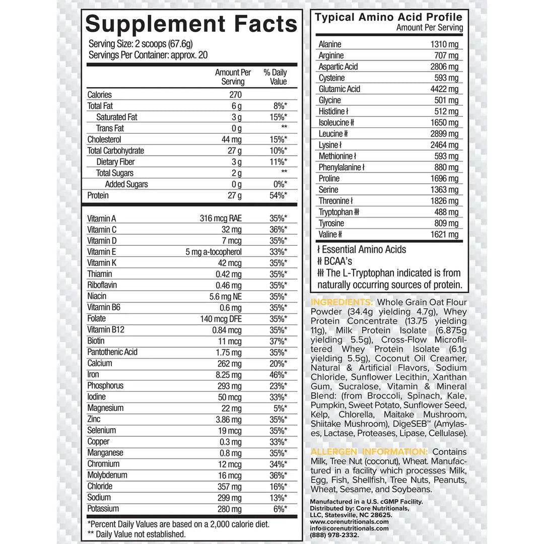 Core Nutritionals MRP // Full Spectrum Meal Replacement Core Nutritionals Blueberry Muffin NTS Newtown Supplement Store Sydney