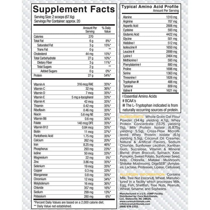 Core Nutritionals MRP // Full Spectrum Meal Replacement Core Nutritionals Blueberry Muffin NTS Newtown Supplement Store Sydney