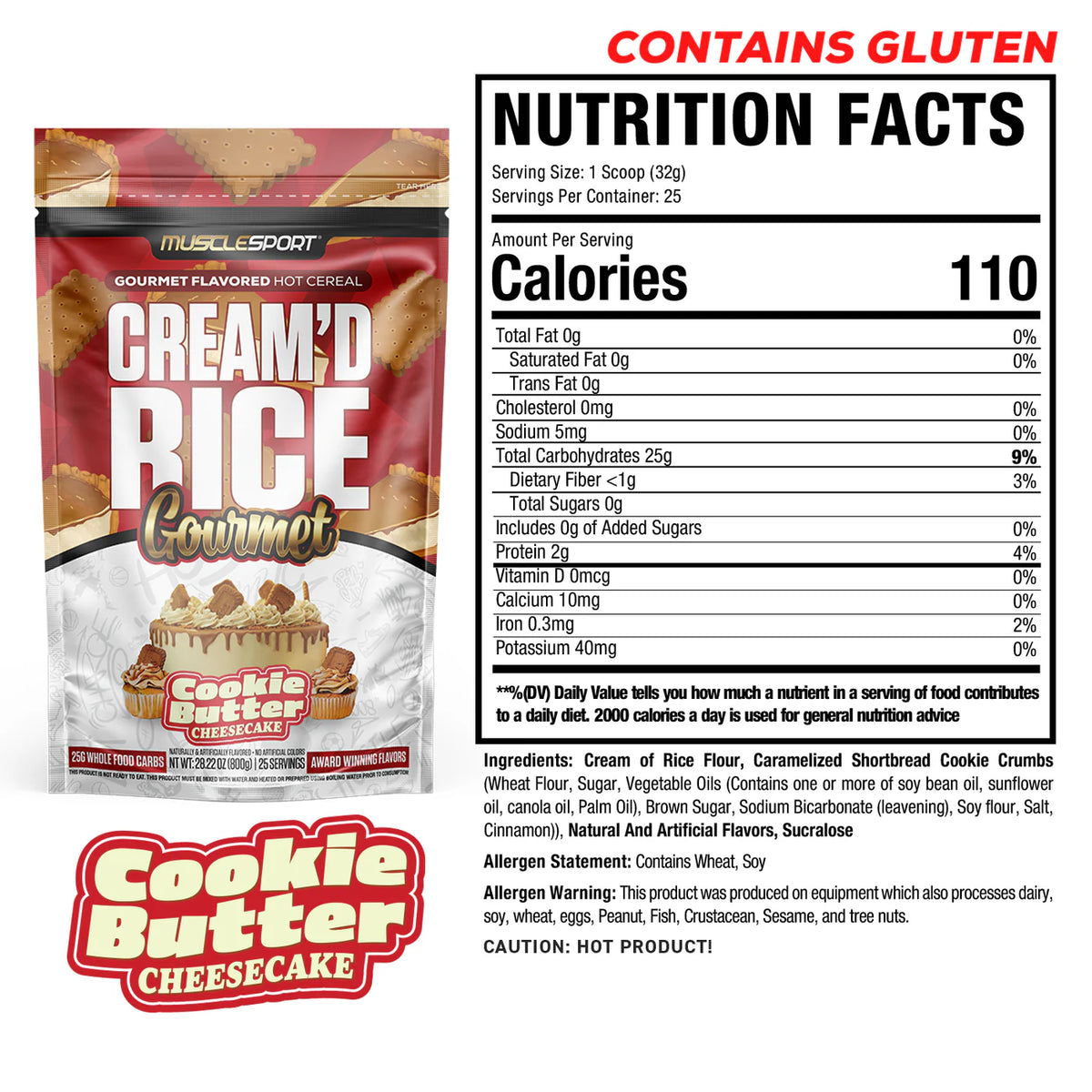 CREAM'D RICE Gourmet // 25g Whole Food Carbs Muscle Sport Cookie Butter Cheesecake NTS Newtown Supplement Store Sydney