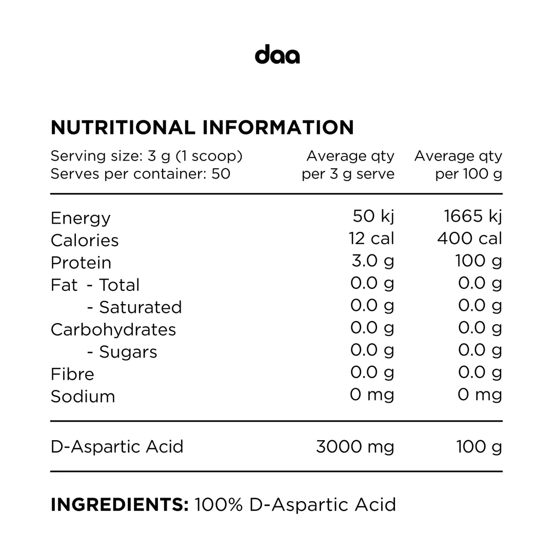 DAA SWITCH // 100% Pure D-Aspartic Acid 50 serves