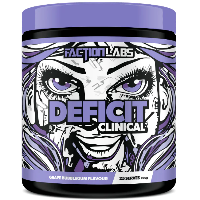 Deficit Clinical // 25 serves Faction Labs Grape Bubblegum NTS Newtown Supplement Store Sydney