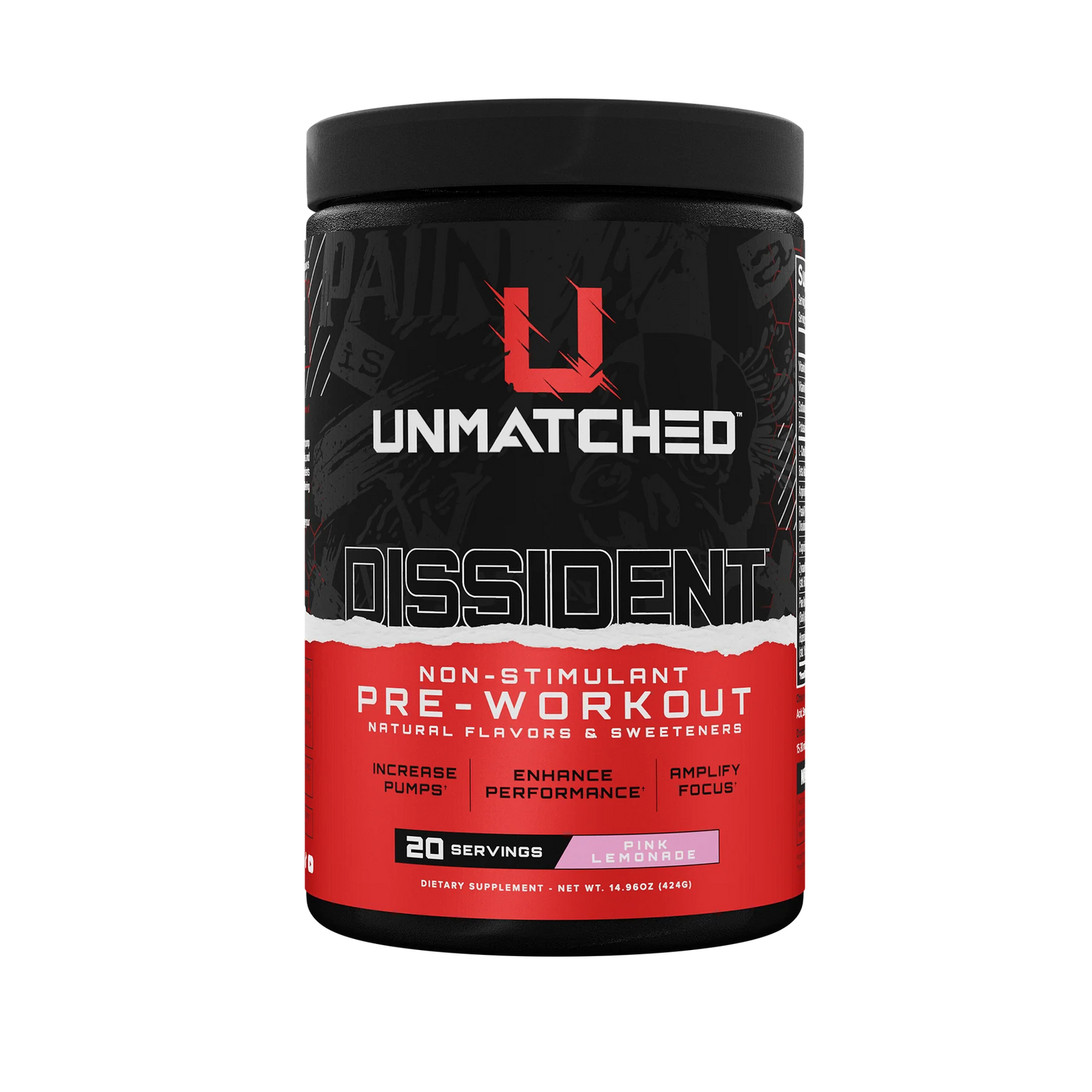 DISSIDENT// Non-Stimulant Pre-Workout Unmatched Pink Lemonade NTS Newtown Supplement Store Sydney