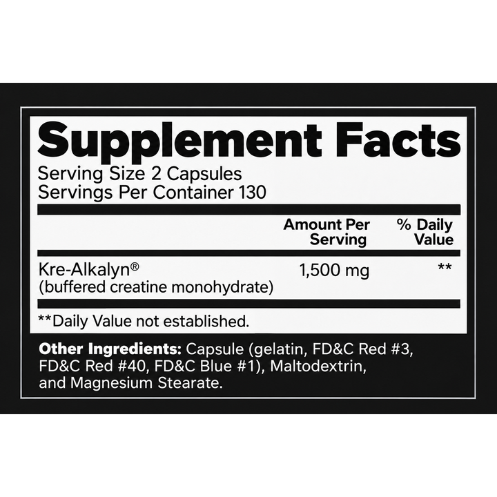 EFX Kre-Alkalyn // Creatine Caps 260 ct // 130 Serves EFX Sports 260 Caps NTS Newtown Supplement Store Sydney