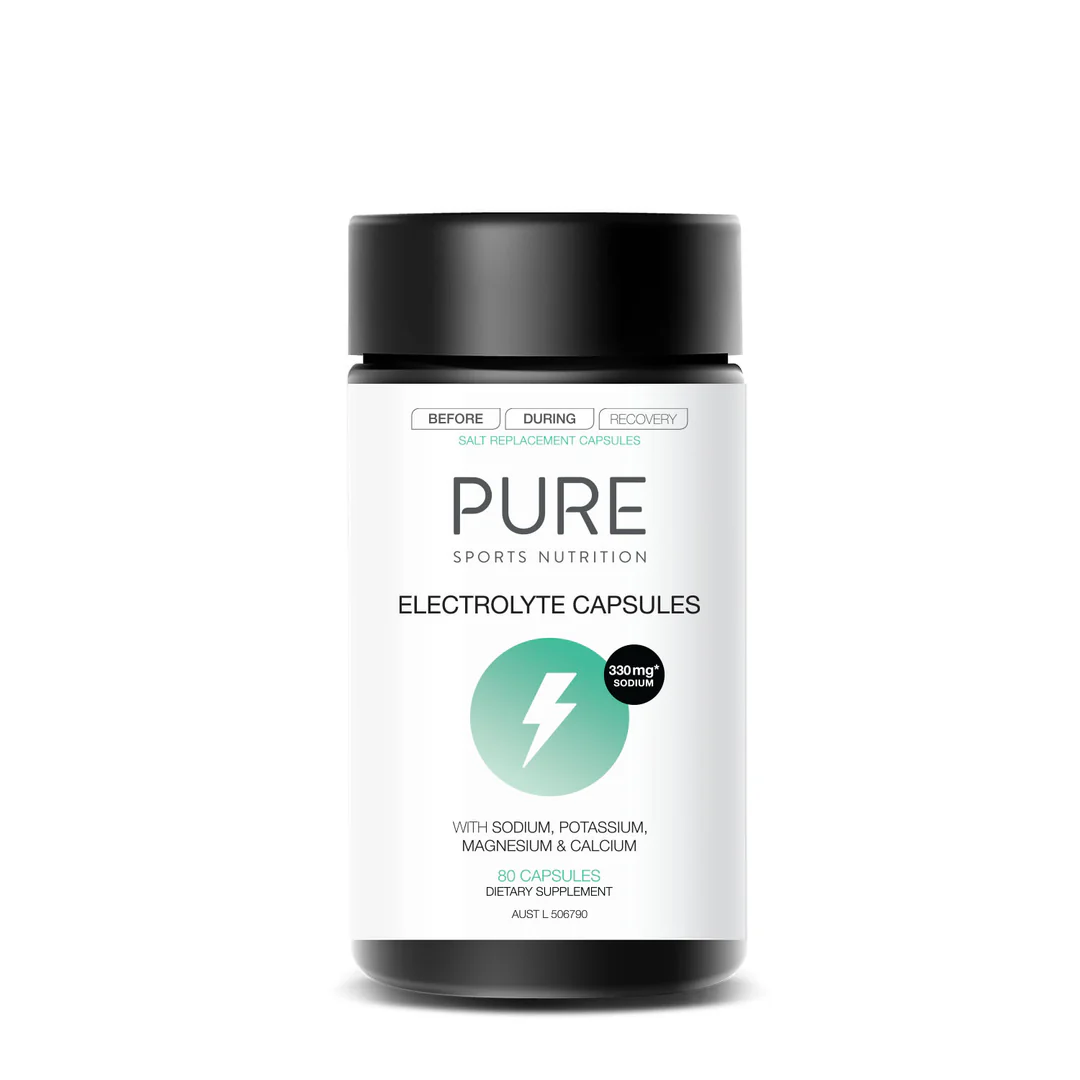 Electrolyte Capsules 330mg Sodium // 80 Capsules PURE SPORTS NUTRITION NTS Newtown Supplement Store Sydney