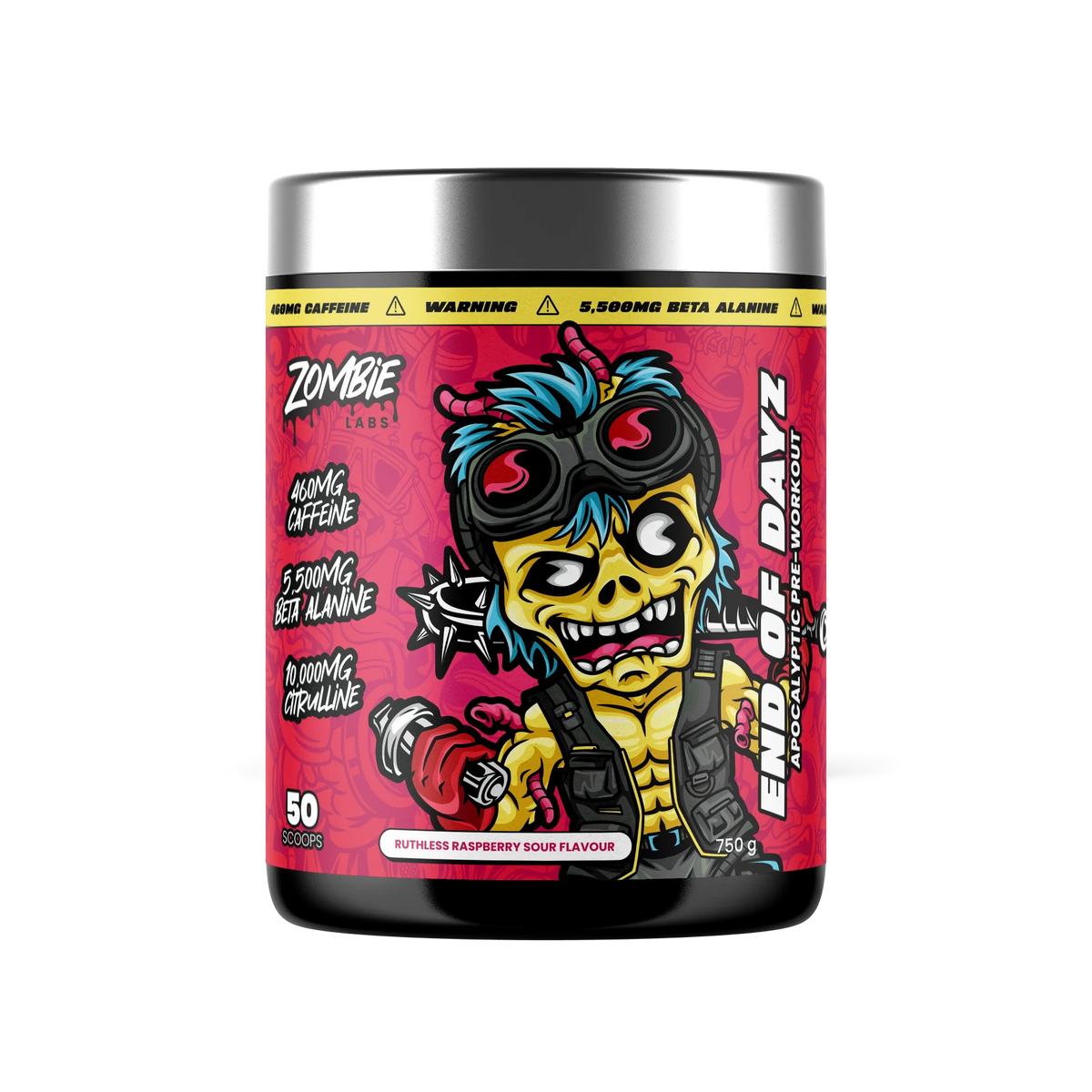 End Of Dayz Apocalyptic Pre-Workout // 50 Scoops Zombie Labs Ruthless Raspberry Sour NTS Newtown Supplement Store Sydney