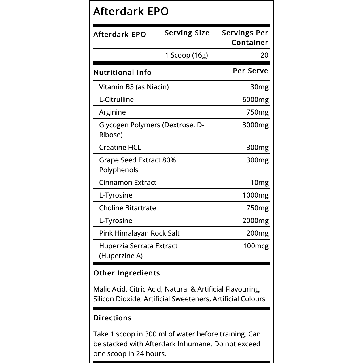 EPO+ // Nitric Oxide Enhancing Formula AFTERDARK NTS Newtown Supplement Store Sydney