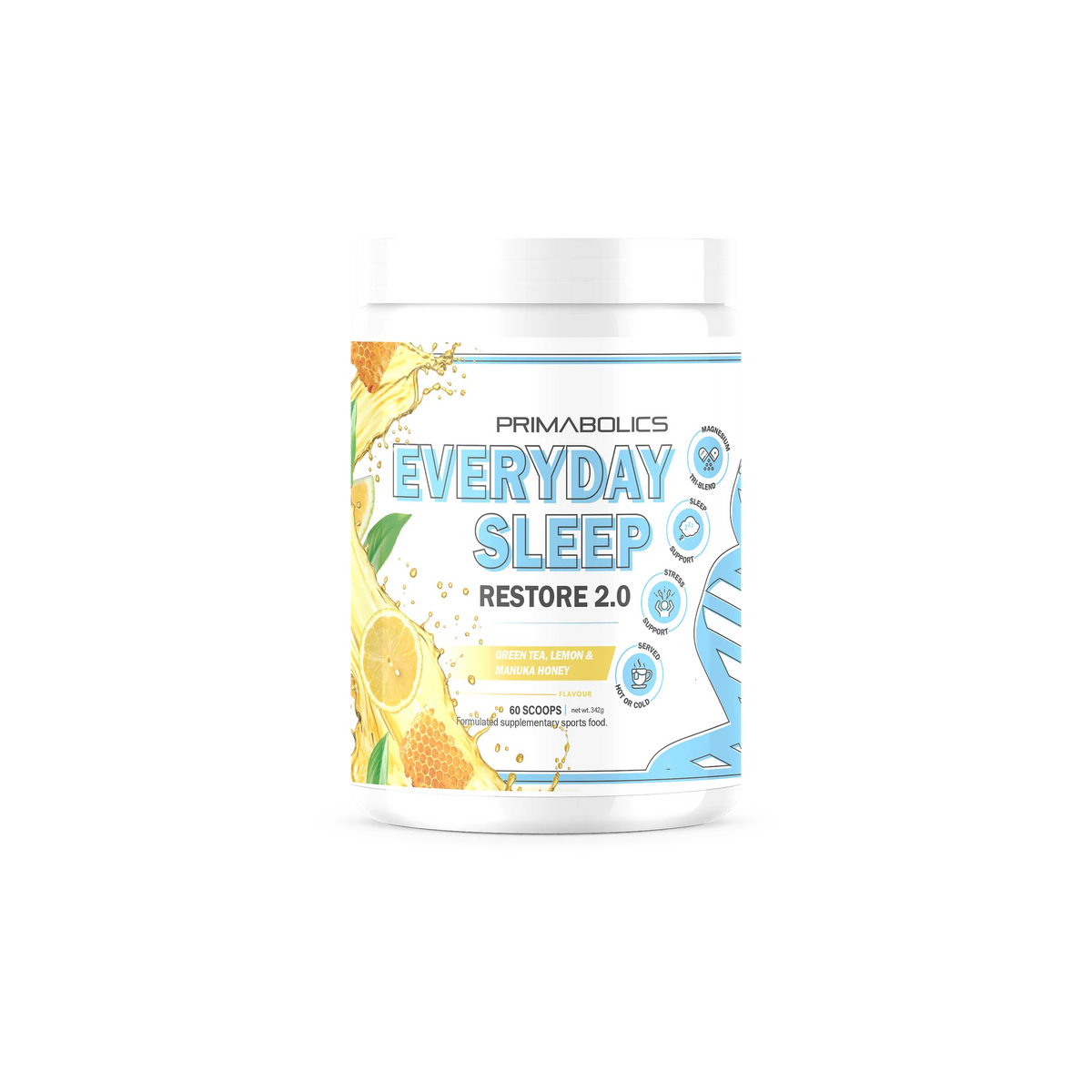 Everyday Sleep Restore 2.0 // Sleep Aid 60 Scoops PRIMABOLICS Green Tea Lemon and Manuka Honey NTS Newtown Supplement Store Sydney