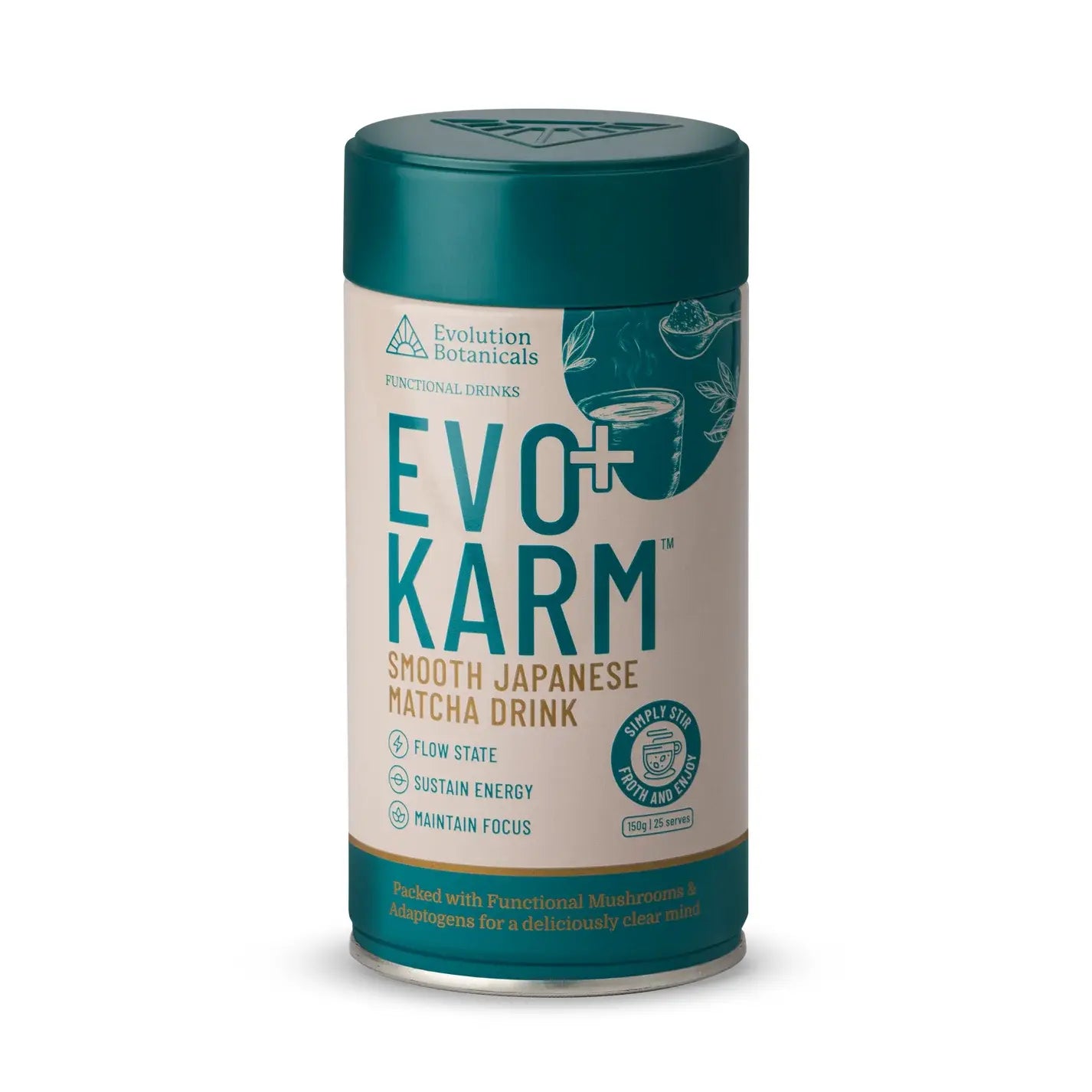 EVO+KARM  // Coffee Alternative 25 serves Evolution Botanicals Smooth Organic Japanese Matcha NTS Newtown Supplement Store Sydney