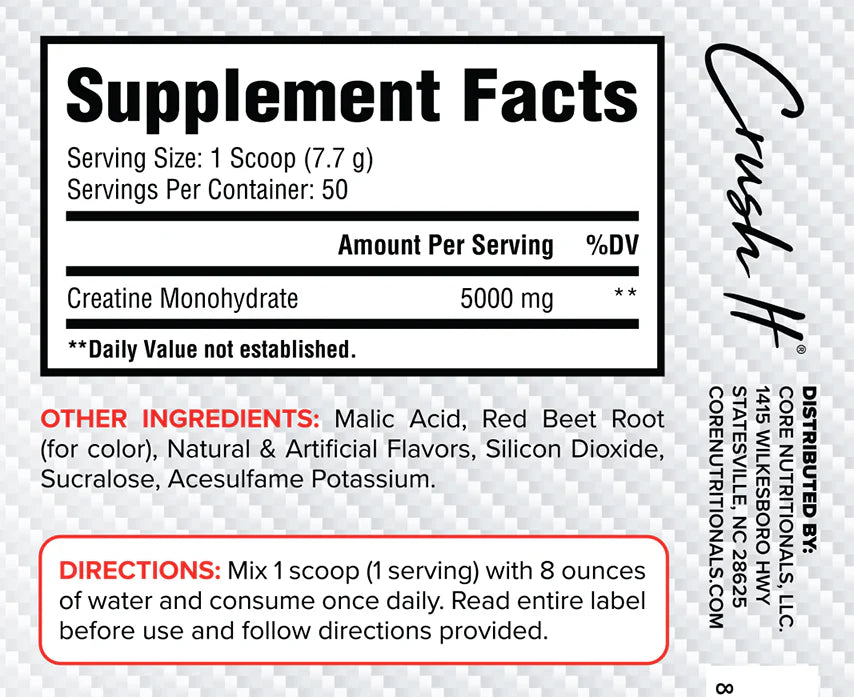 Flavoured Creatine // Creatine Monohydrate Core Nutritionals NTS Newtown Supplement Store Sydney