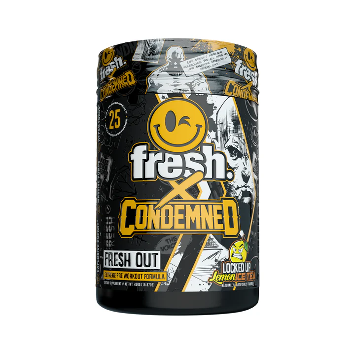 FRESH X CONDEMNED Pre-Workout // Locked Up Lemon ICE TEA25 Servings Fresh Supps NTS Newtown Supplement Store Sydney