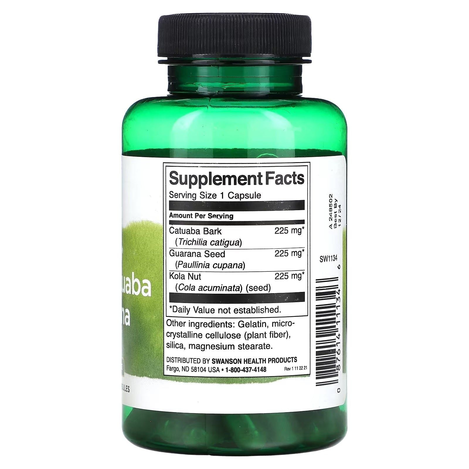 Full Spectrum Kola Nut, Catuaba and Guarana // Natural Caffeine Source Swanson NTS Newtown Supplement Store Sydney