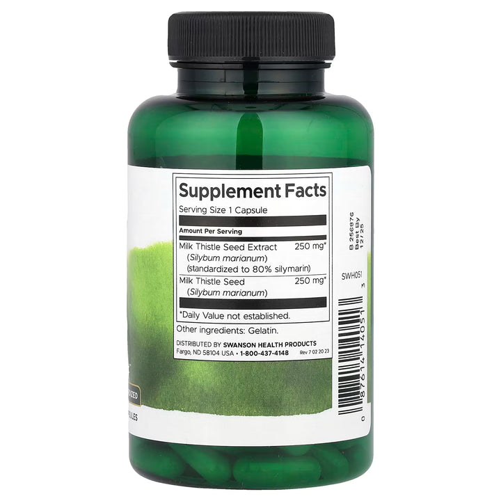 Full Spectrum Milk Thistle // 500mg 100 Vegan Capsules Swanson NTS Newtown Supplement Store Sydney