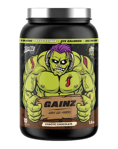 GAINZ PROTEIN // Mass Gainer 10 Serves Zombie Labs Chaotic Chocolate NTS Newtown Supplement Store Sydney