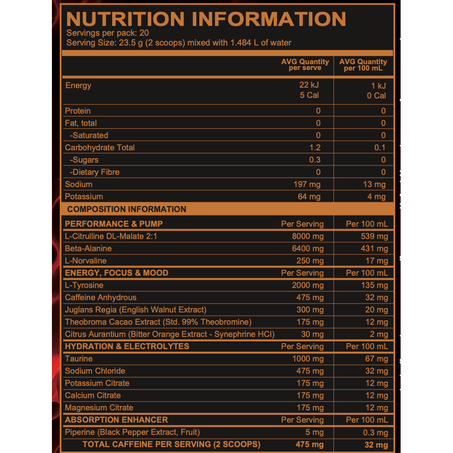 GATES OF HELL // Pre-workout 20 Serves OCD Nutrition NTS Newtown Supplement Store Sydney