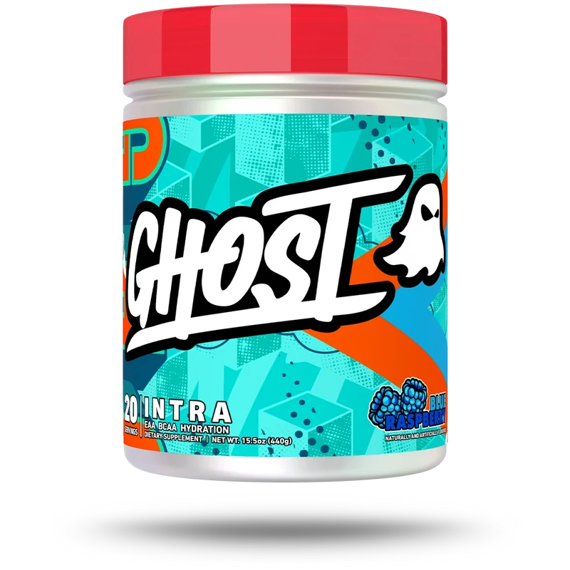 GHOST INTRA – Essential Amino Acid &amp; Electrolyte Formula  // 20 Servings GHOST Blue Raspberry NTS Newtown Supplement Store Sydney