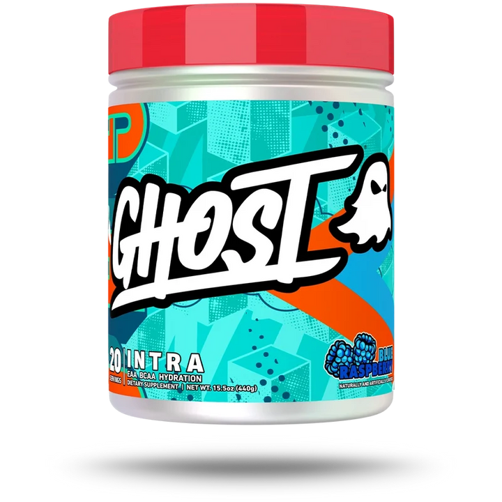 GHOST INTRA – Essential Amino Acid &amp; Electrolyte Formula  // 20 Servings GHOST Blue Raspberry NTS Newtown Supplement Store Sydney