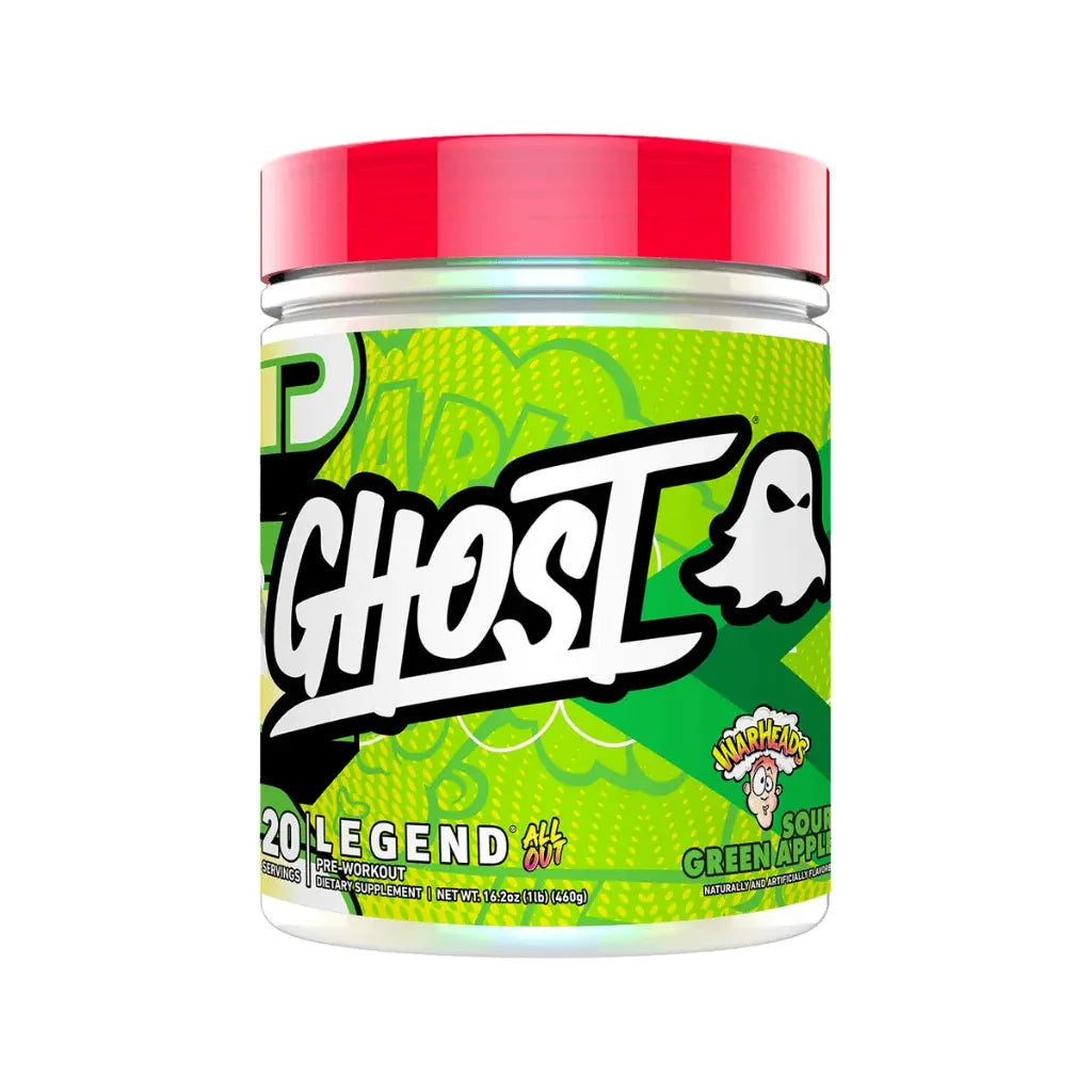 GHOST LEGEND All Out // Pre-Workout (20 Servings) GHOST Warheads Sour Green Apple NTS Newtown Supplement Store Sydney