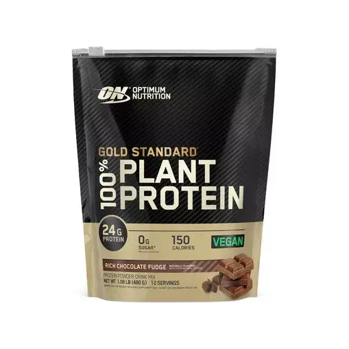 Gold Standard 100% Plant Protein // 24g Protein Optimum Nutrition Rich Chocolate Fudge / 12 Servings NTS Newtown Supplement Store Sydney