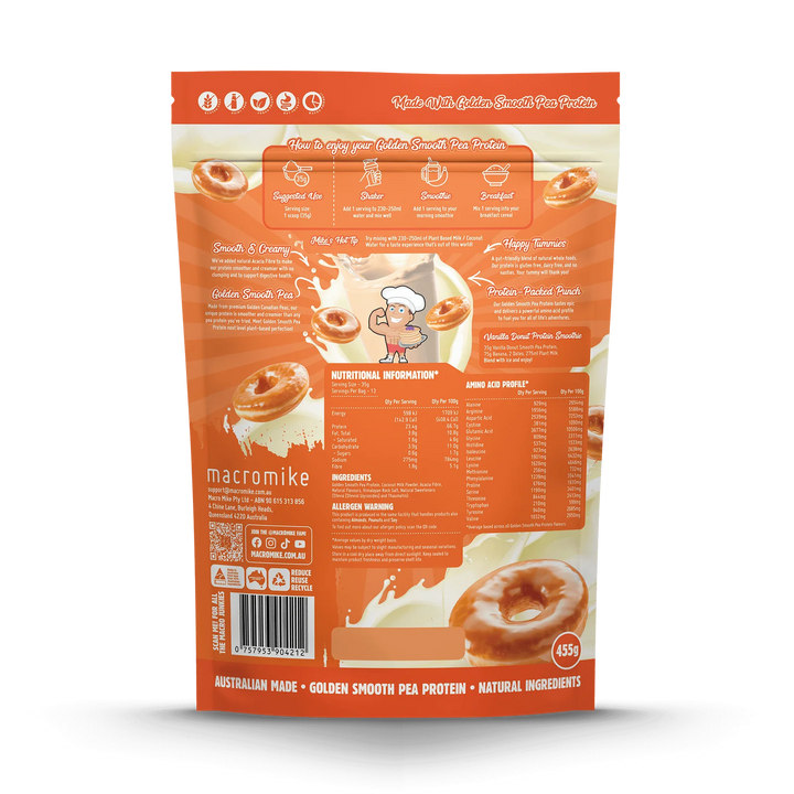 Golden Smooth Pea Protein // 23g Protein (455g) Macro Mike NTS Newtown Supplement Store Sydney