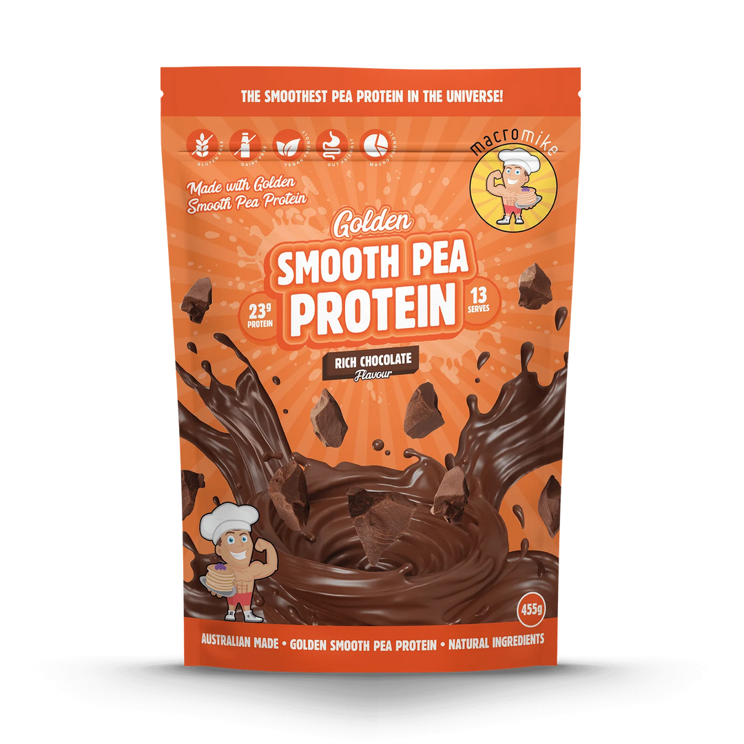 Golden Smooth Pea Protein // 23g Protein (455g) Macro Mike Rich Chocolate NTS Newtown Supplement Store Sydney