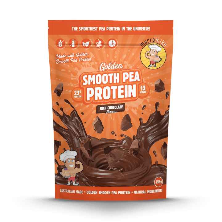 Golden Smooth Pea Protein // 23g Protein (455g) Macro Mike Rich Chocolate NTS Newtown Supplement Store Sydney