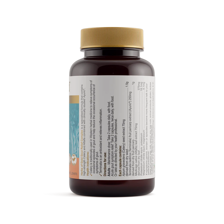 Gout Relief Complex // Anti-Inflammatory 60 caps Herbs of Gold NTS Newtown Supplement Store Sydney