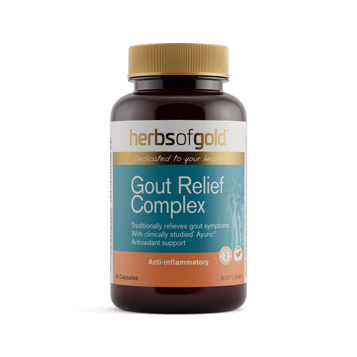 Gout Relief Complex // Anti-Inflammatory 60 caps Herbs of Gold NTS Newtown Supplement Store Sydney