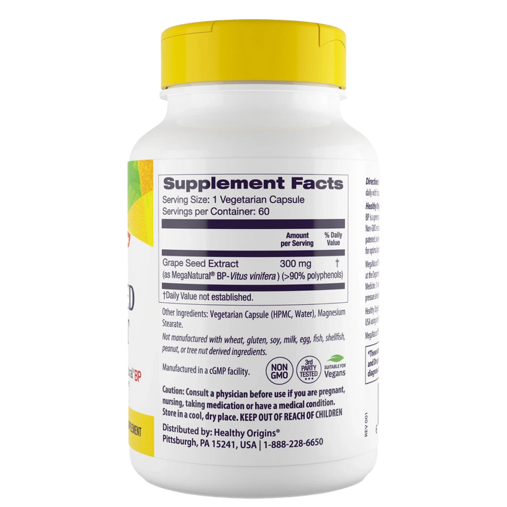 Grape Seed Extract  300 mg // 60 Caps Healthy Origins NTS Newtown Supplement Store Sydney