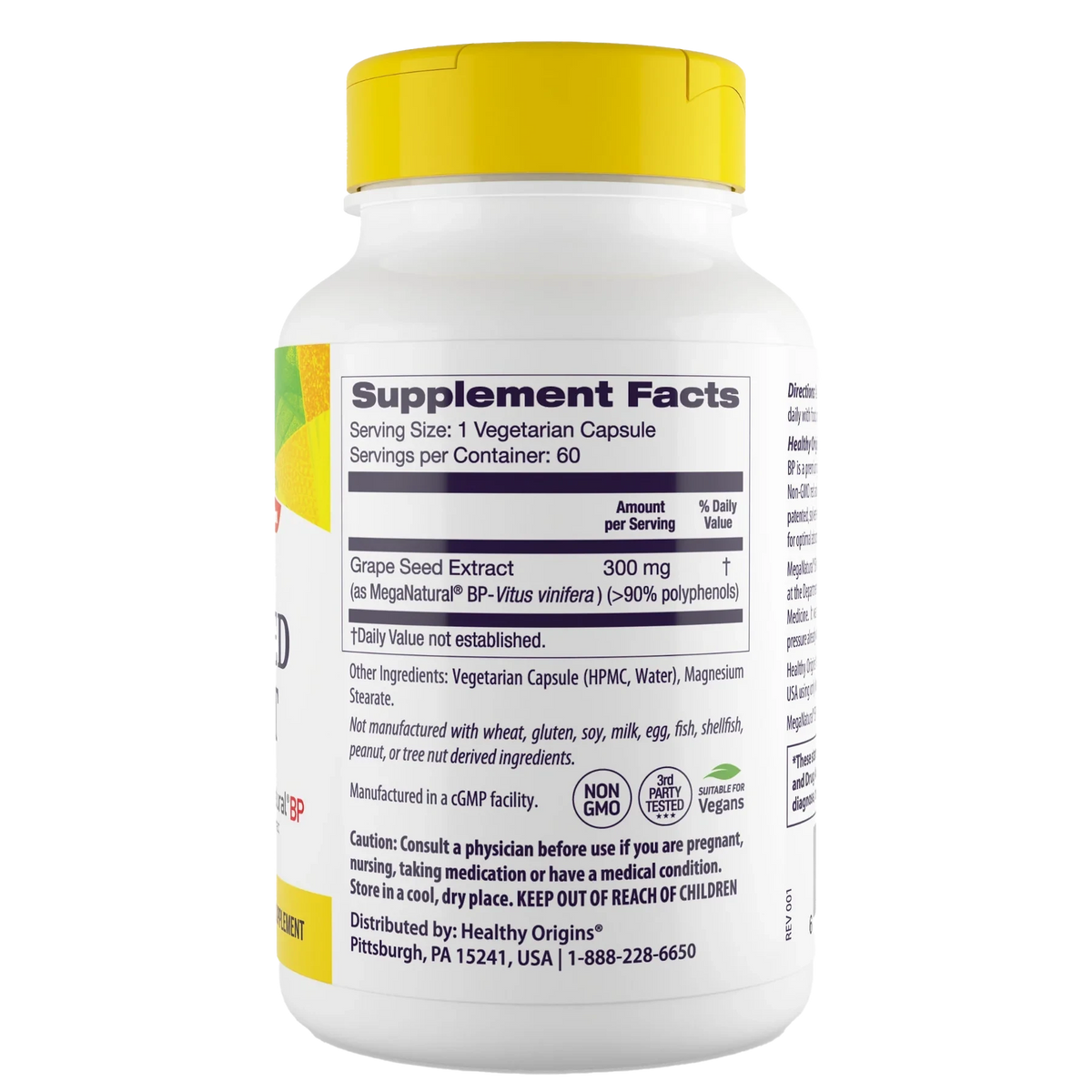 Grape Seed Extract  300 mg // 60 Caps Healthy Origins NTS Newtown Supplement Store Sydney