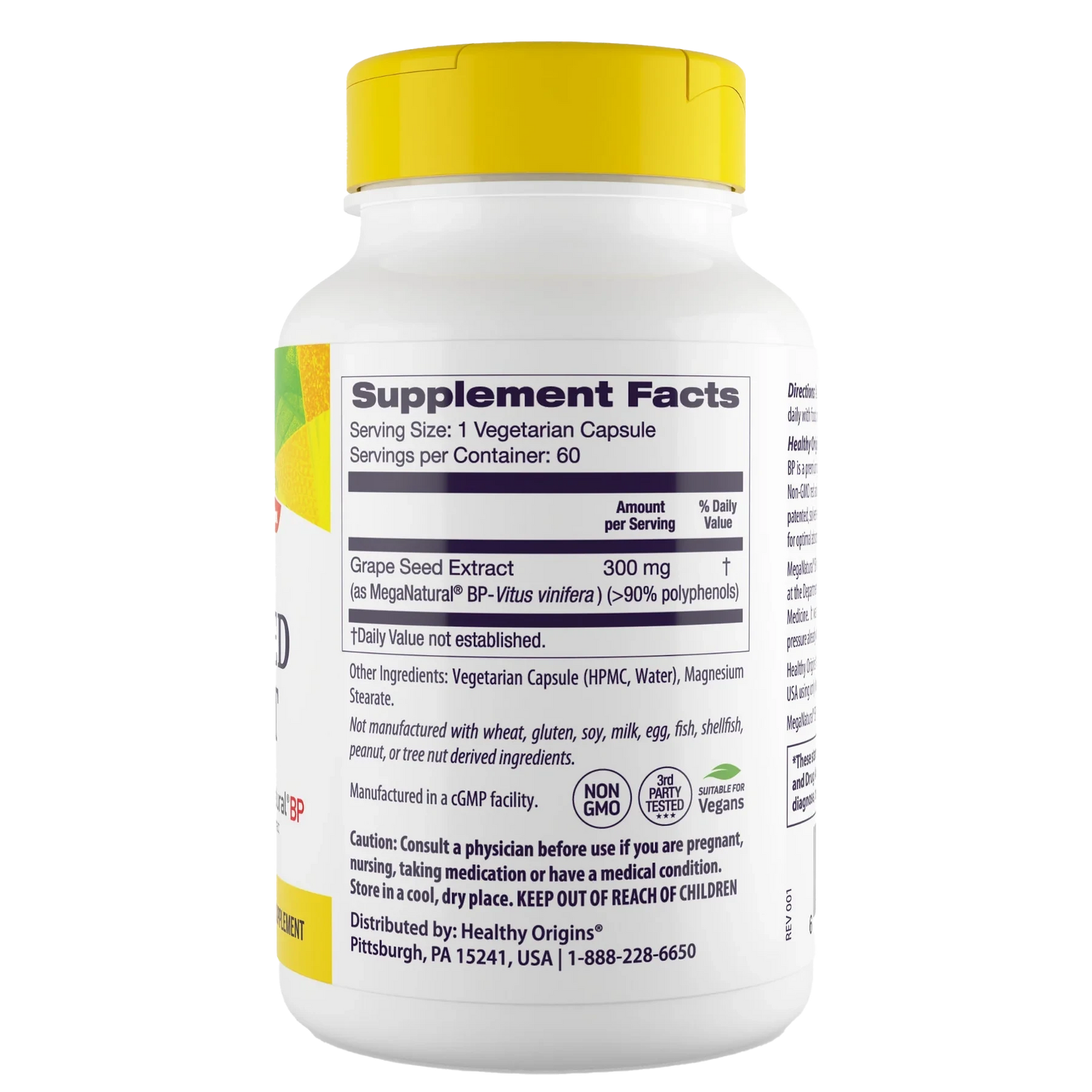 Grape Seed Extract  300 mg // 60 Caps Healthy Origins NTS Newtown Supplement Store Sydney