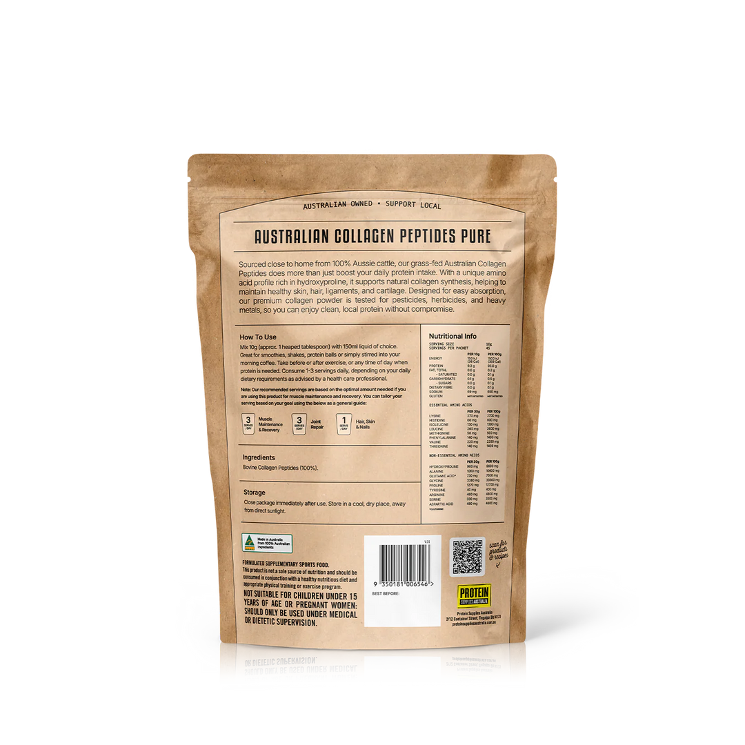 Grass Fed Australian Collagen Peptides // Unflavoured 450g Protein Supplies Australia NTS Newtown Supplement Store Sydney