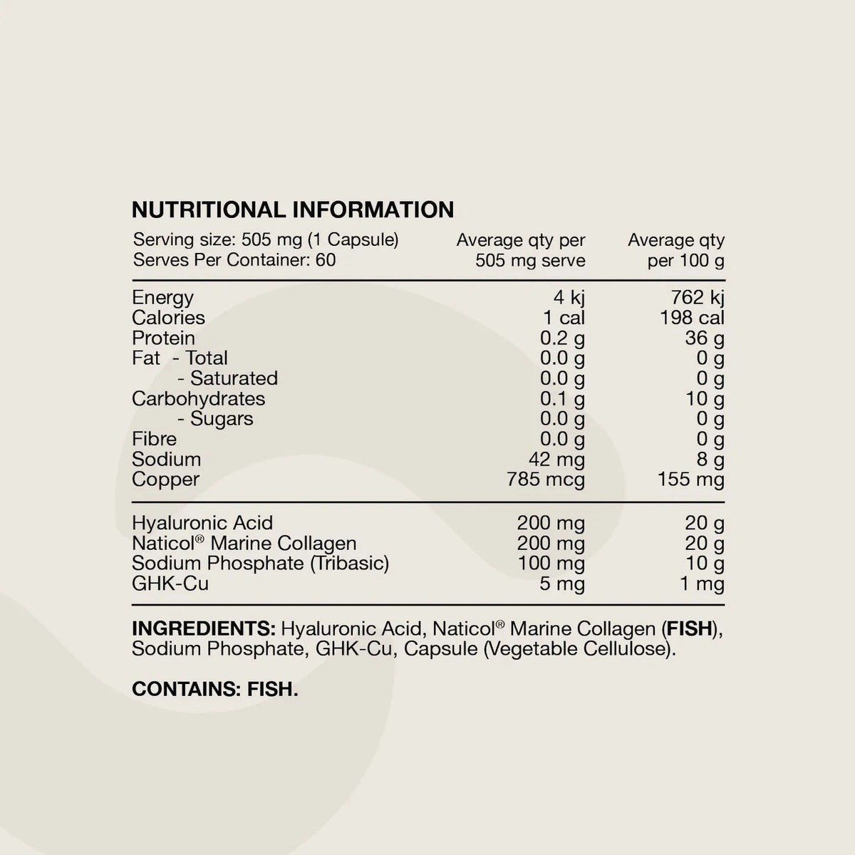 Hair + Skin (GHK-Cu) // 60 Serves SWITCH NTS Newtown Supplement Store Sydney