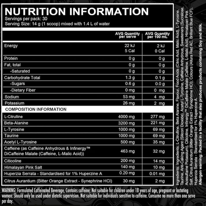 HEADSHOT // Hardcore Pre-Workout 30 Serves OCD Nutrition NTS Newtown Supplement Store Sydney