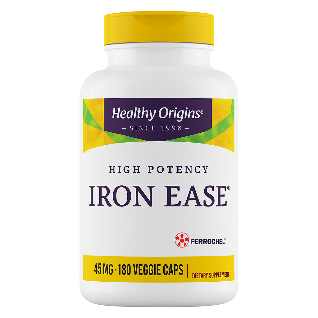 High Potency Iron Ease // 45mg 180 Caps Healthy Origins NTS Newtown Supplement Store Sydney
