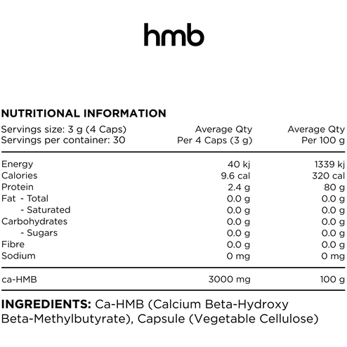 HMB 300mg // beta-hydroxy beta-methylbutyrate SWITCH NTS Newtown Supplement Store Sydney