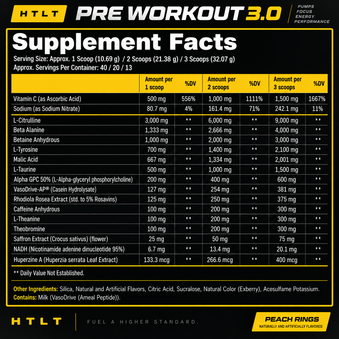 HTLT Pre-Workout 3.0 // Premium Performance Pre-Workout Formula HTLT NTS Newtown Supplement Store Sydney