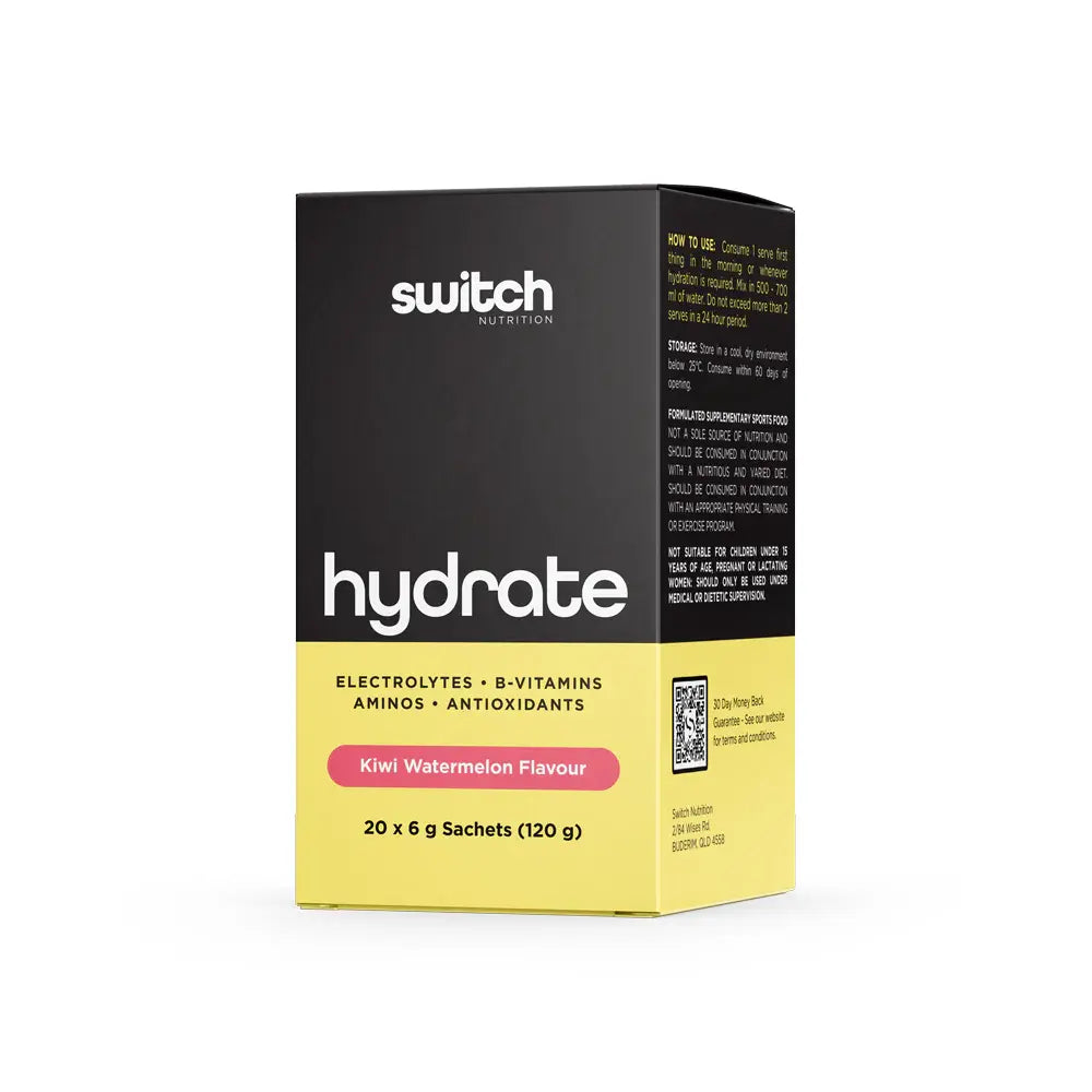 Hydrate Electrolytes // 20 x 6g Sachets SWITCH Kiwi Watermelon NTS Newtown Supplement Store Sydney