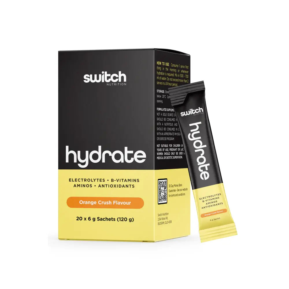 Hydrate Electrolytes // 20 x 6g Sachets SWITCH Orange Crush NTS Newtown Supplement Store Sydney