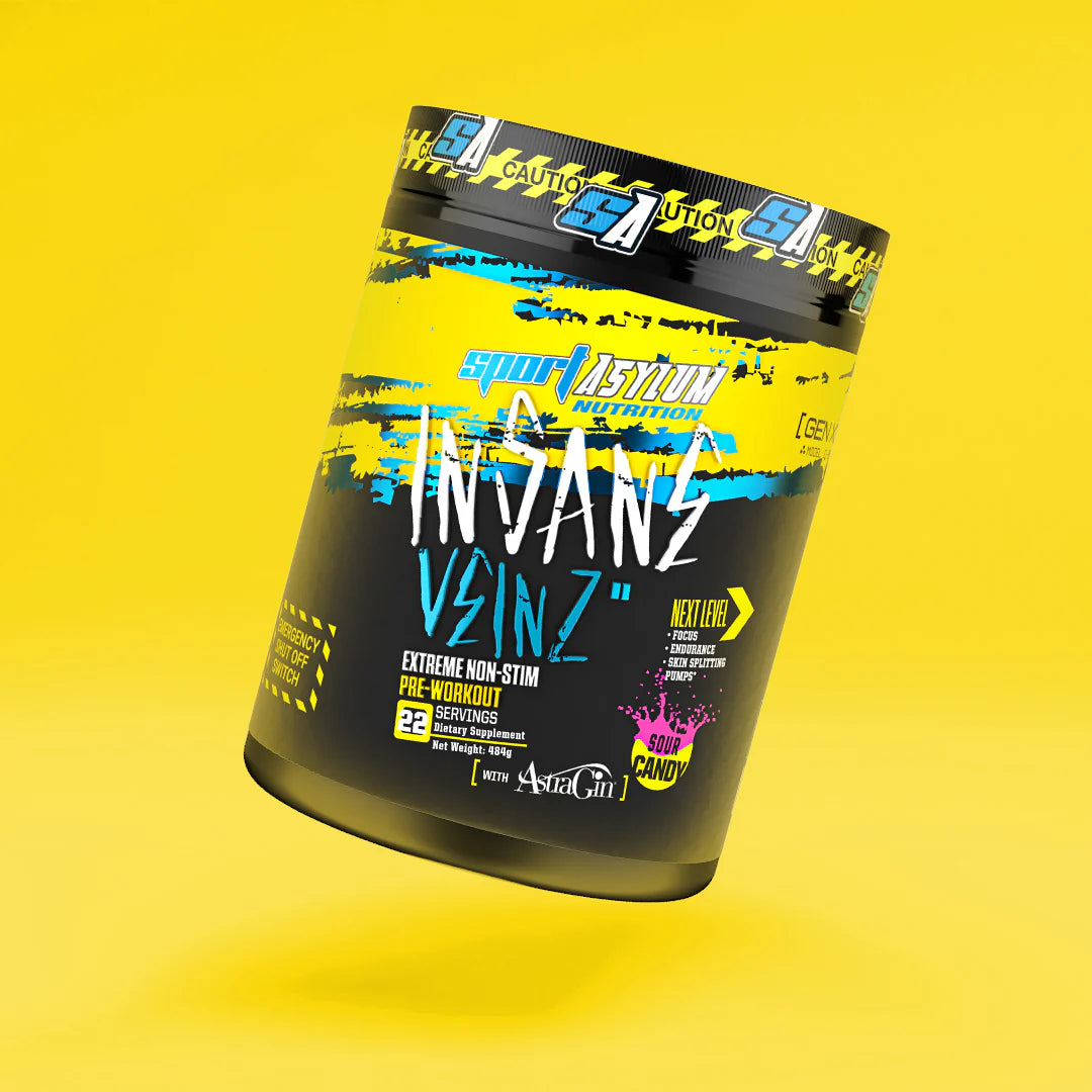 INSANE VEINS // Extreme Non Stim Pre Sport Asylum Sour Candy NTS Newtown Supplement Store Sydney