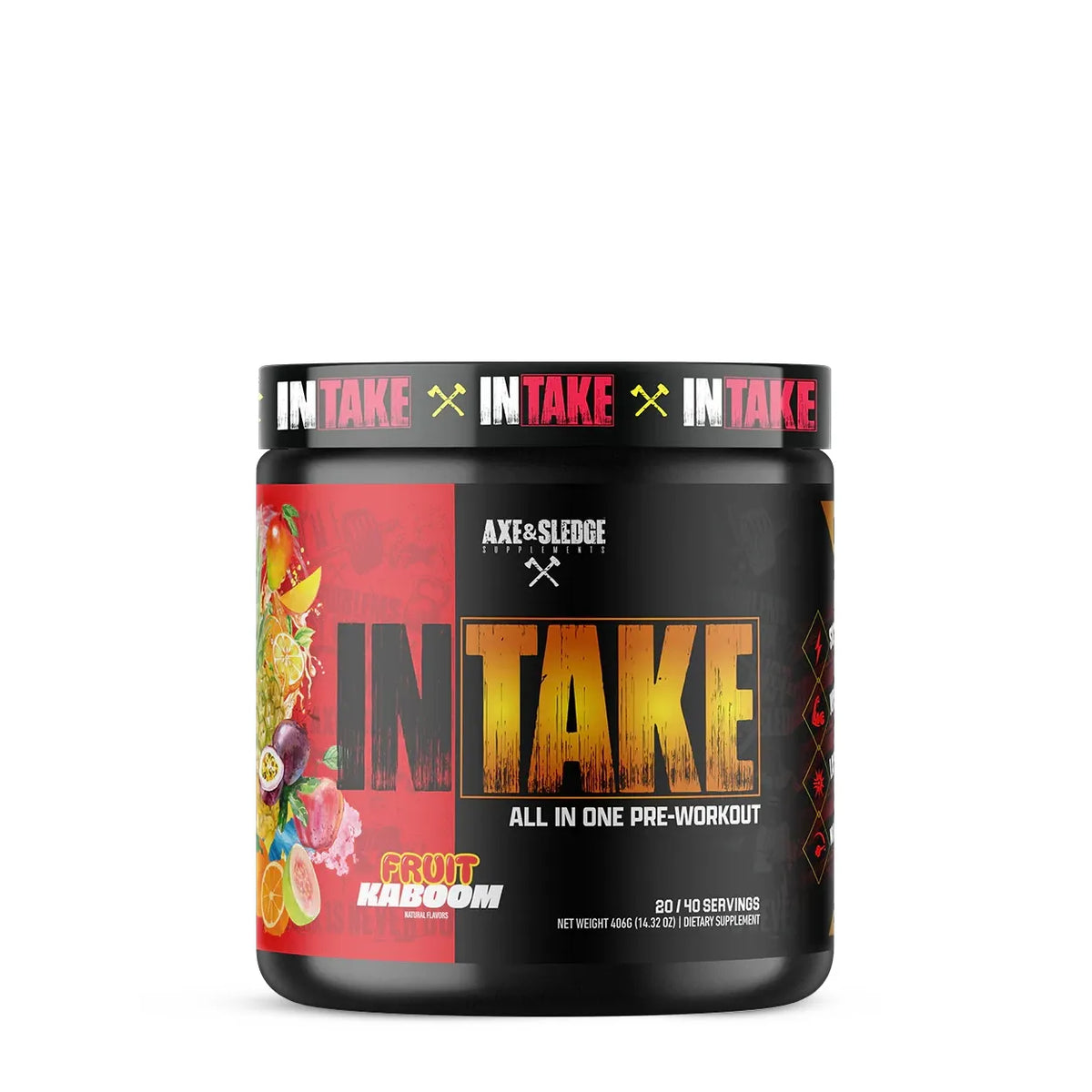 INTAKE // All In One Pre-Workout (20/40 Servings) Axe &amp; Sledge Fruit Kaboom NTS Newtown Supplement Store Sydney