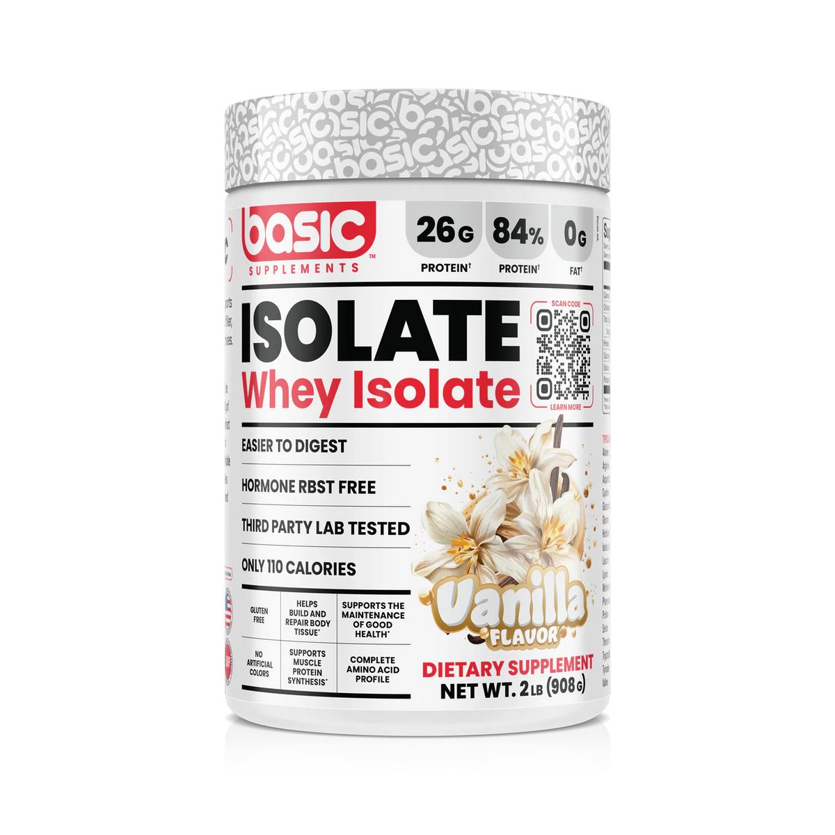 ISOLATE // Whey Protein Isolate 2LB BASIC Vanilla NTS Newtown Supplement Store Sydney