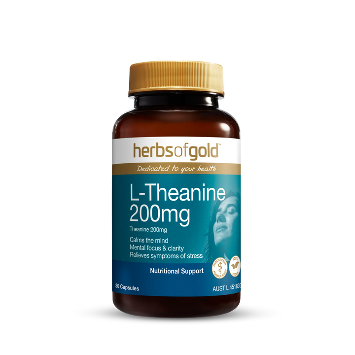 L-Theanine 200mg // 30 Caps Herbs of Gold NTS Newtown Supplement Store Sydney