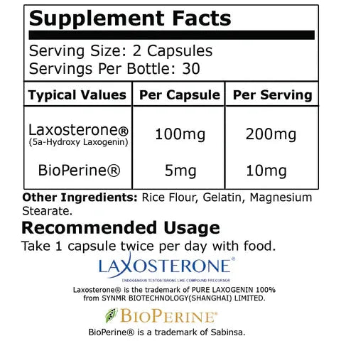 Laxo// Laxogenin - 60 Caps Black Mamba Nutrition NTS Newtown Supplement Store Sydney