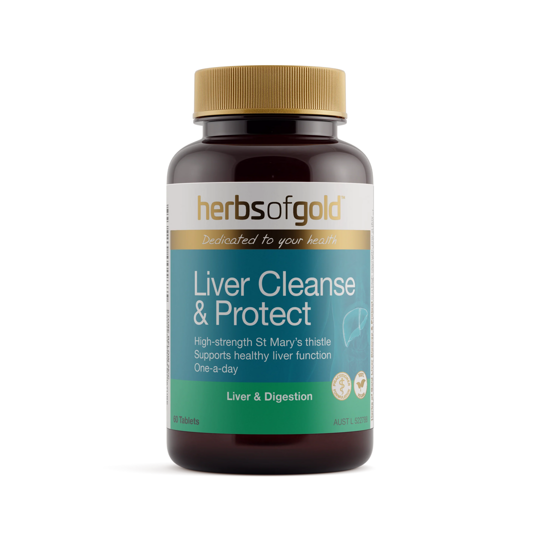 Liver Cleanse &amp; Protect // 60 Tablets Herbs of Gold NTS Newtown Supplement Store Sydney