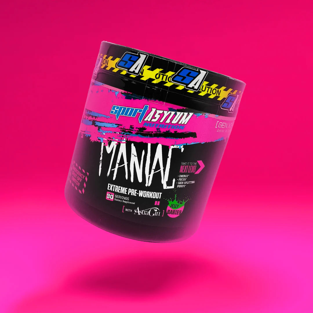 MANIAC // Extreme Pre Workout Sport Asylum Jelly Babies NTS Newtown Supplement Store Sydney