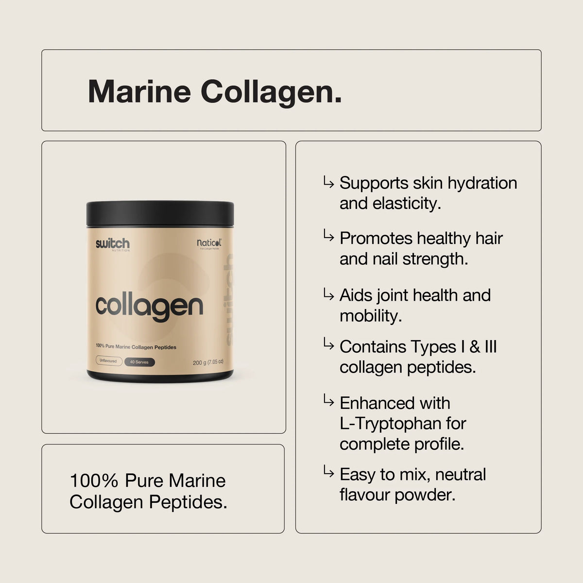 Marine Collagen Powder // 200g SWITCH NTS Newtown Supplement Store Sydney